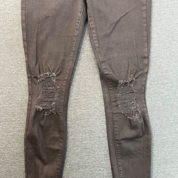 L’agence Margot HighRise Skinny Jean Zinc Destruct Sz 27 Black Denim Distressed - Picture 4 of 13